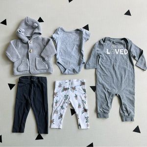 Baby Girl Neutral Gray 3-6 Month Bundle
